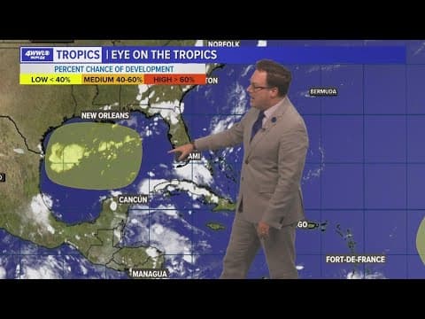 Tuesday evening tropical update: Area in Gulf of Mexico now highlighted by Hurricane Center