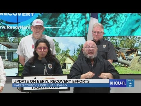Harris County Judge Lina Hidalgo gives update on Beryl recovery efforts