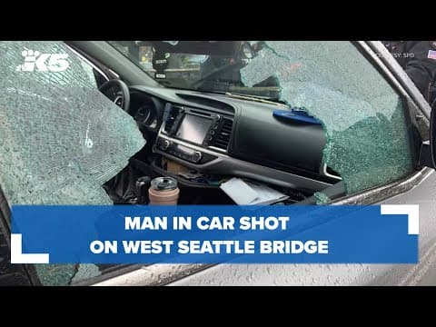 Man sitting in passenger seat shot on West Seattle Bridge