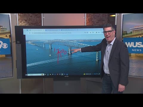 Where the Baltimore Key Bridge was struck by the cargo ship