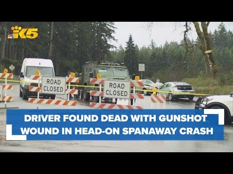 Driver found dead with gunshot wound in head-on Spanaway crash