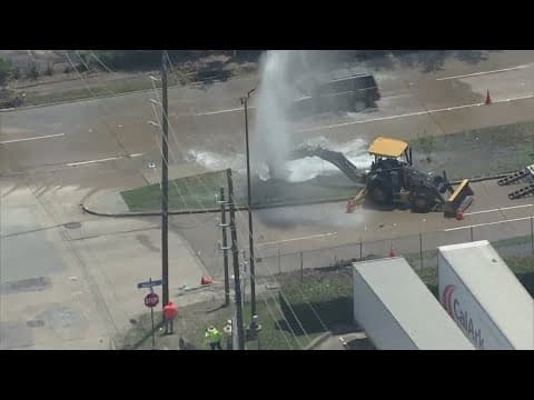 Water main break in northwest Houston sends water shooting into the air