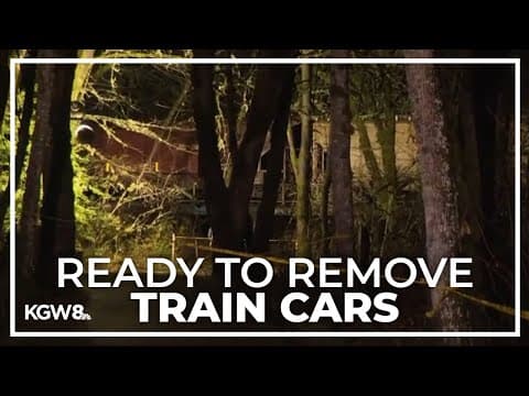 Crews work to remove railcar after train trestle collapses in Corvallis