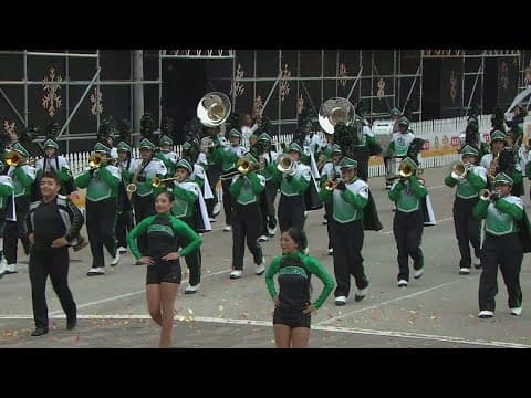 Sonic Boom Band explodes through the streets of Houston during the H-E-B Thanksgiving Day parade