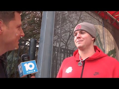 Post-championship celebration interview with Will Howard