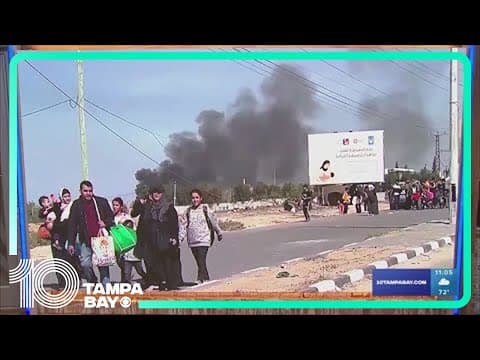 Hundreds of Palestinians evacuate to Egypt to avoid airstrikes from Israel