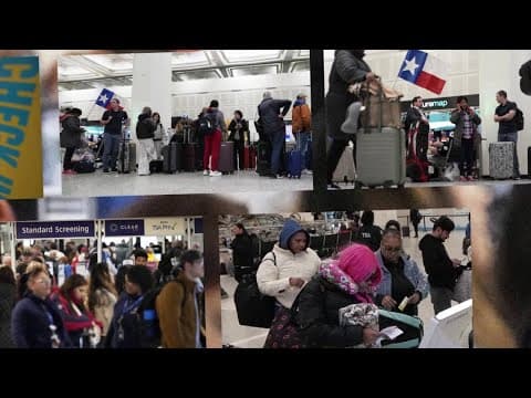 Houston-bound travelers at DFW airport battle cancellaions during Arctic blast