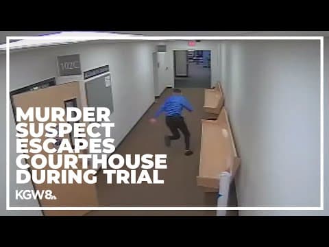 Murder suspect escapes courthouse during trial | Caught on video