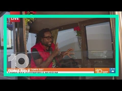 Jabari checks out classic cars at the Tampa Bay Automobile Museum