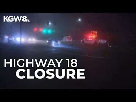 Semi-truck tips over, closing Highway 18 in Dundee