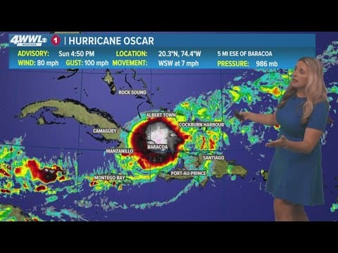 Sunday 5 PM Tropical Update: Hurricane Oscar brings heavy rain and wind to parts of Cuba, The Bahama
