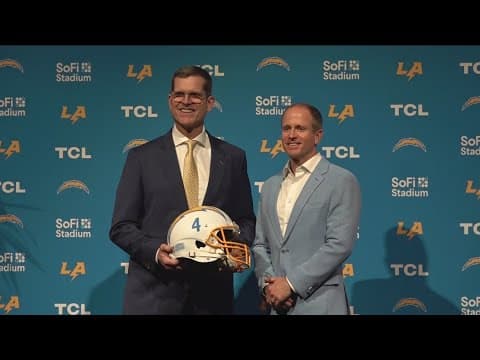 Los Angeles Chargers introduces new head coach Jim Harbaugh