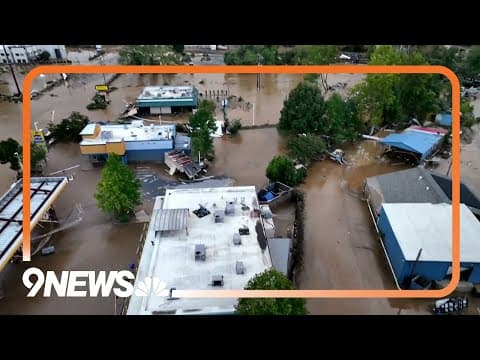 Aerial view of the widespread flooding in Asheville, North Carolina