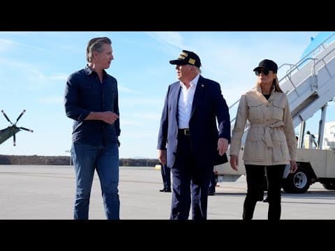 President Trump tours California wildfire damage
