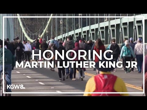 Portlanders march across St. John's Bridge to honor Martin Luther King Jr.