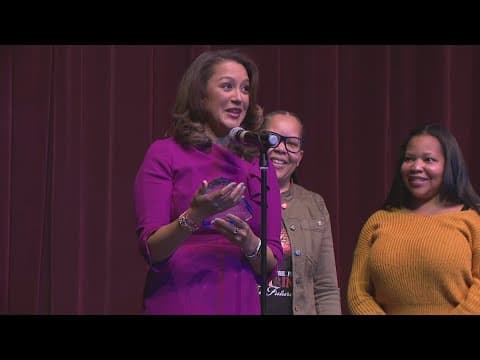 Leslie Foster accepts the Gasaway Children Enrichment Foundation Awareness Award