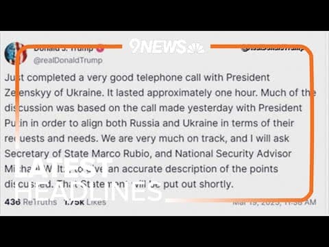 Latest headlines | Trump speaks with Zelenskyy a day after call with Putin