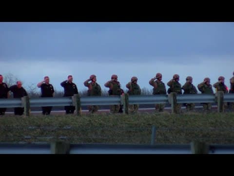 Troopers, deputies pay respect to northwest Ohio officer killed during chase on I-75