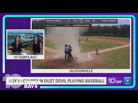 Umpire saves boy engulfed in a dust devil while at Florida youth baseball game