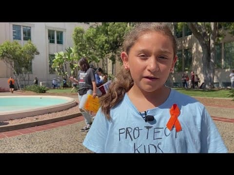 First grader joins thousands of March for Our Lives protesters demanding gun control