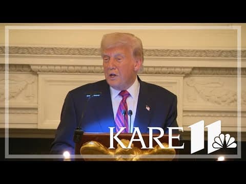 President Donald Trump touts successes as he marks 6 months into second term