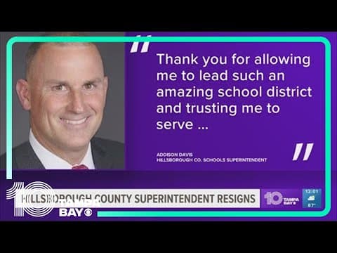 Hillsborough County Schools superintendent to resign