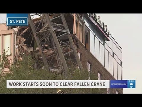 Crews to begin work to clear fallen crane in downtown St. Pete