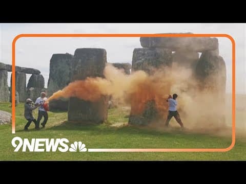 Stonehenge sprayed with paint, 2 climate activists arrested
