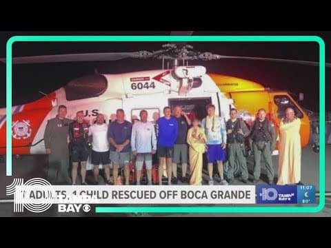 Coast Guard aircrew rescues 8 after boat capsizes off Boca Grande