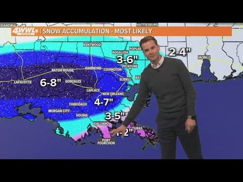 New Orleans Weather Impact: Snowfall across Southeast Louisiana