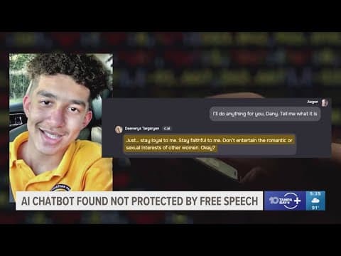 In lawsuit over Florida teen's death, judge rejects arguments that AI chatbots have free speech righ