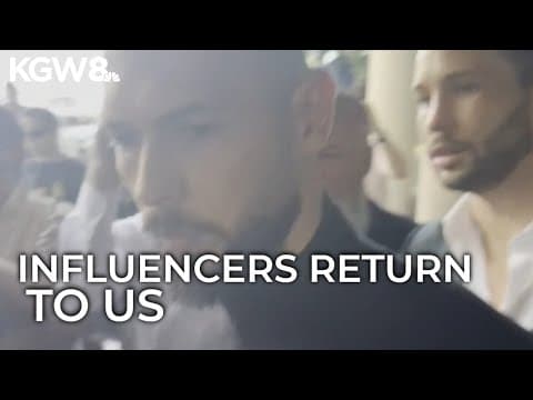 Andrew Tate and Tristan Tate, who face human trafficking charges in Romania, return to Florida