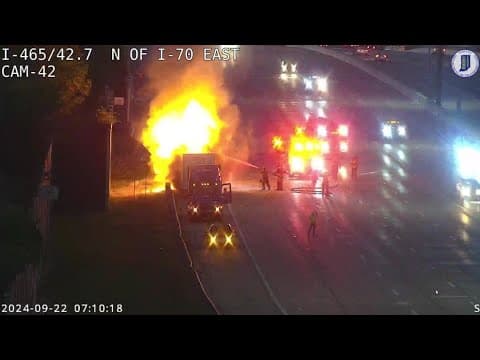 INDOT: 1 dead after fiery crash on I-465 involving semi