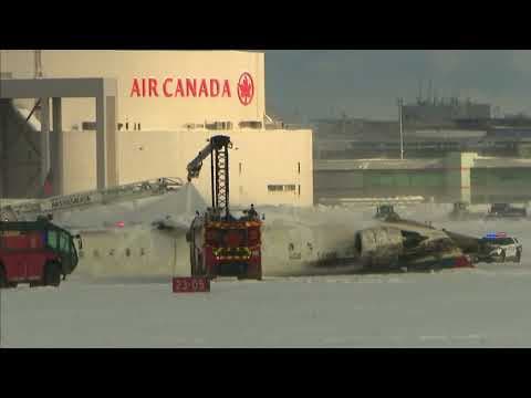 Plane from Minneapolis crashes upside down at Toronto Pearson