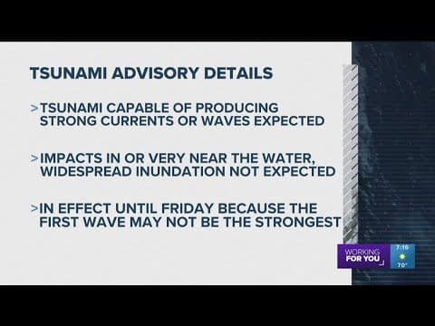 Tsunami Advisory issued along US coastline, impacts expected