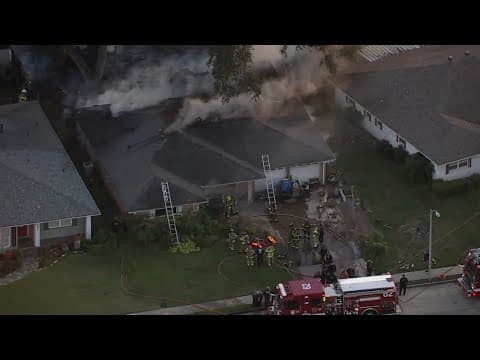 Watch live: Firefighters hurt battling fire in Houston