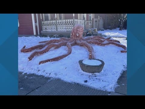 Greenfield's 'Snow Artist' unveils latest amazing work after weekend snowstorm