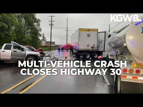 Crash involving multiple tractor trailers, vehicles closes Highway 30 south of St. John's Bridge