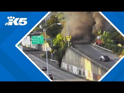 Crews investigating I-5 off-ramp fire in Seattle