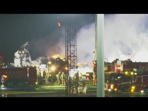 5 crewmembers missing after planes collide on runway causing major fire, 379 occupants safe