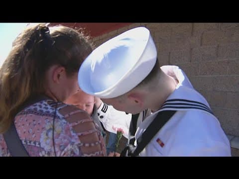 Sailors aboard USS Abraham Lincoln reunite with family in San Diego after deployment