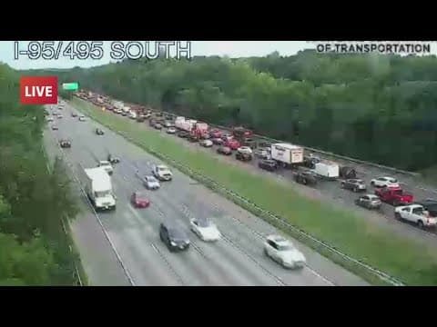 Standstill traffic on Beltway in Prince George's County due to box truck crash
