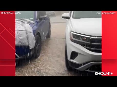 Large hail falls in Brenham, Texas