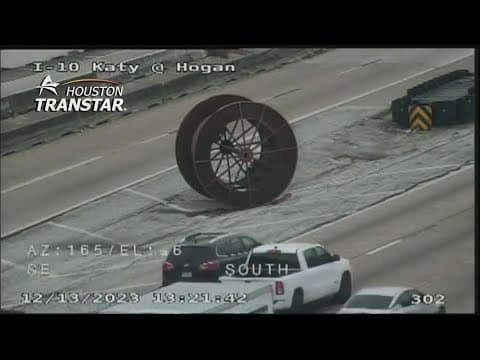 Heavy truck incident involving large spool closes I-45 southbound connector to I-10