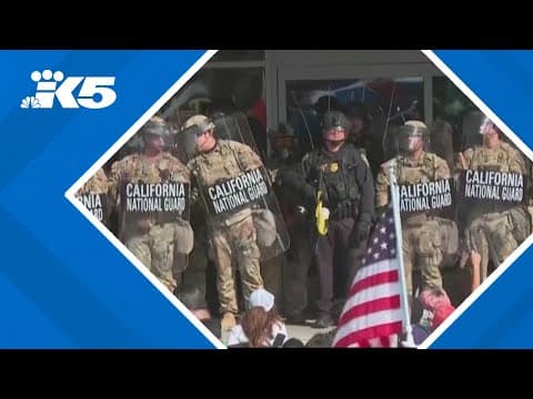 President Trump says Los Angeles "would be on fire" without military presence