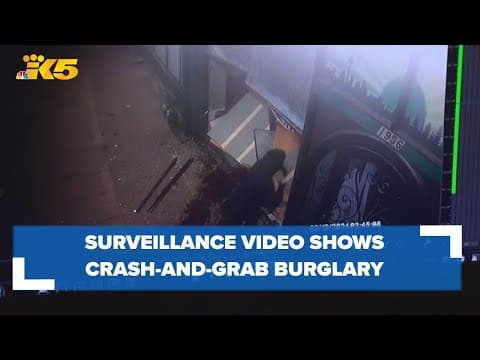 Surveillance video shows crash-and-grab burglary at Seattle pot shop; estimated $15K stolen