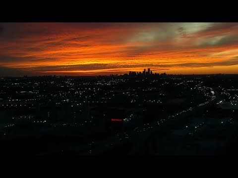 Sunset over Houston, Texas on Nov. 22, 2023