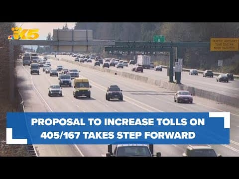 Proposal to increase I-405 and SR 167 tolling rates to $15 max takes step forward