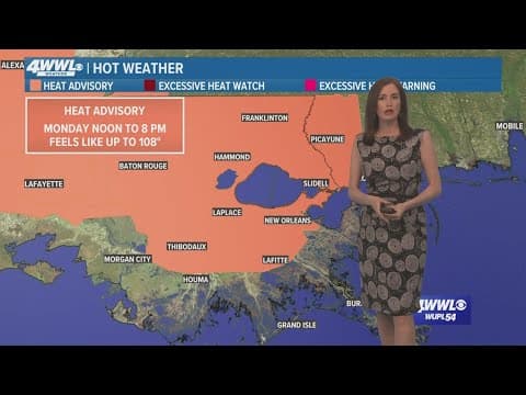 New Orleans Weather: Heat advisory for Memorial Day, a few storms around this week