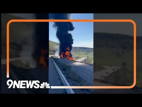Fiery tanker crash closes interstate near Denver